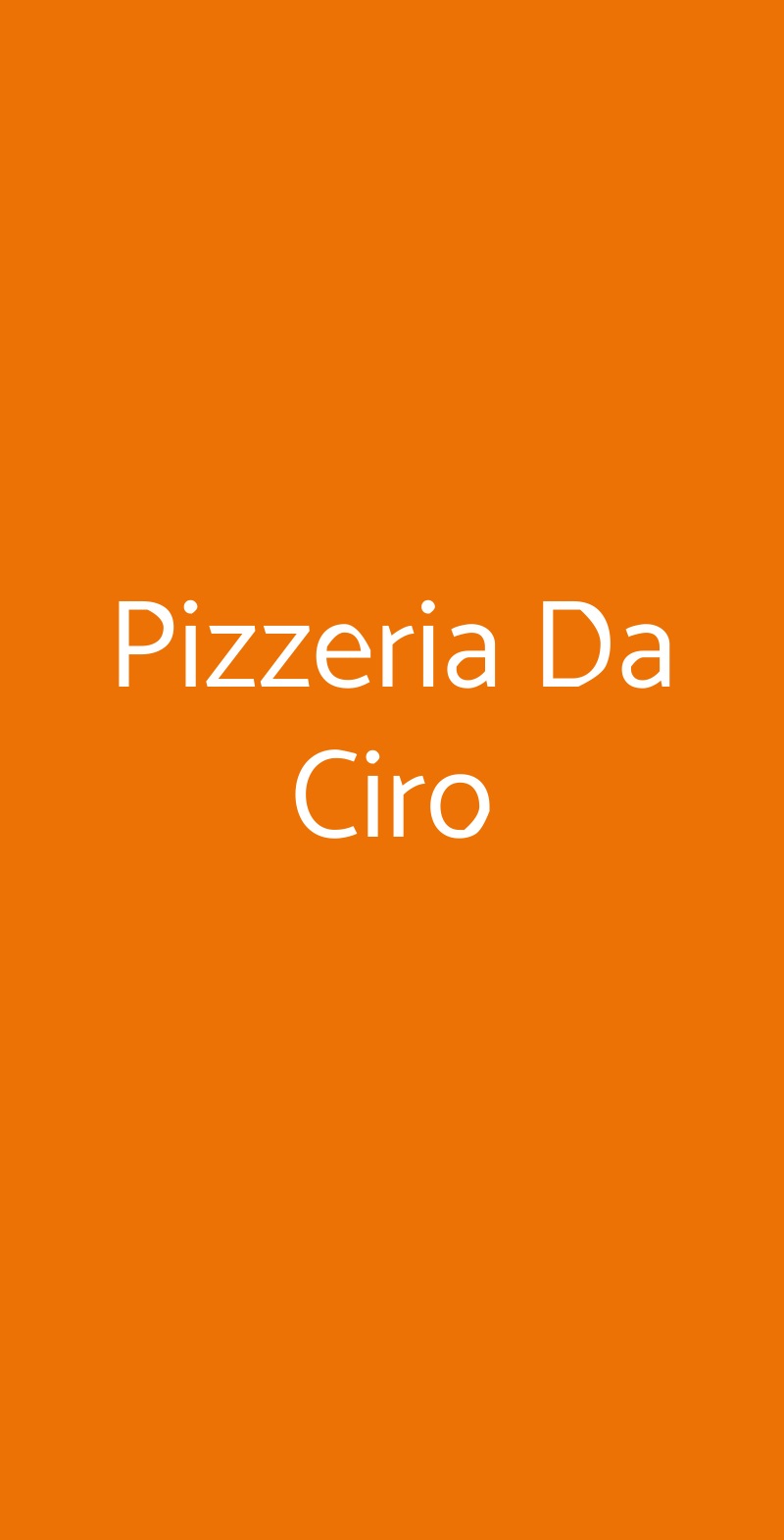 Pizzeria Da Ciro Padova menù 1 pagina