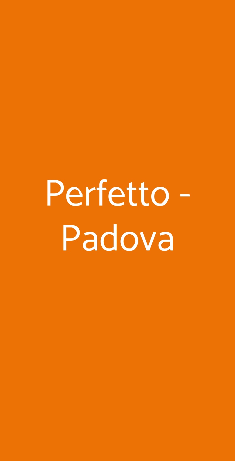 Perfetto - Padova Padova menù 1 pagina