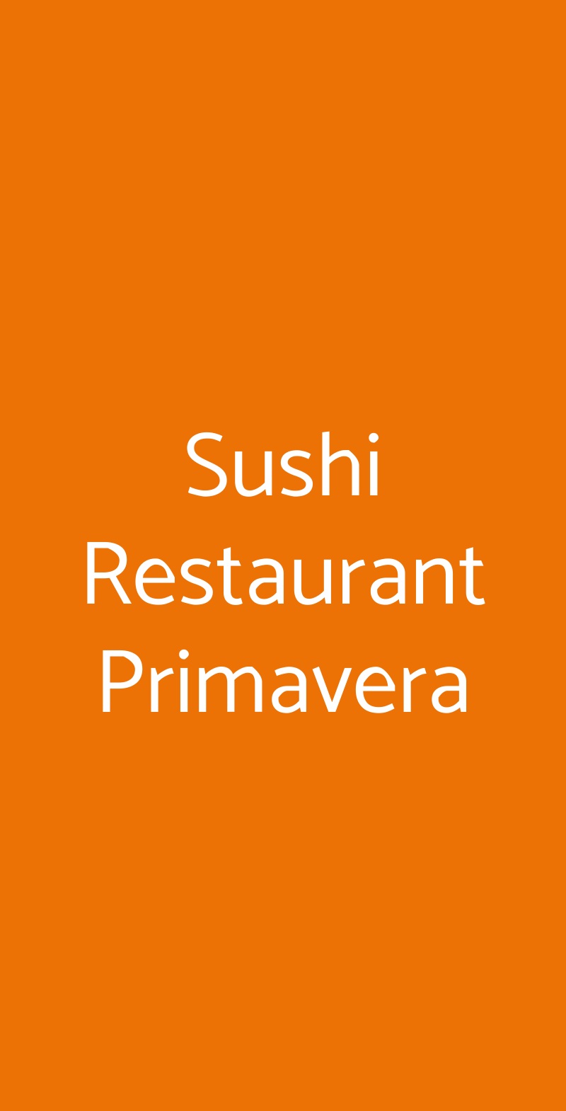 Sushi Restaurant Primavera Padova menù 1 pagina