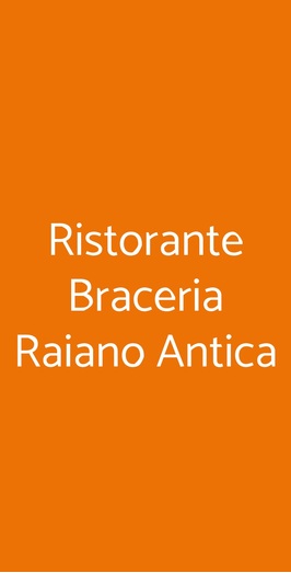 Ristorante Braceria Raiano Antica, Serino