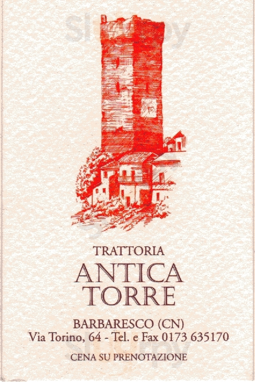Trattoria Antica Torre Barbaresco menù 1 pagina