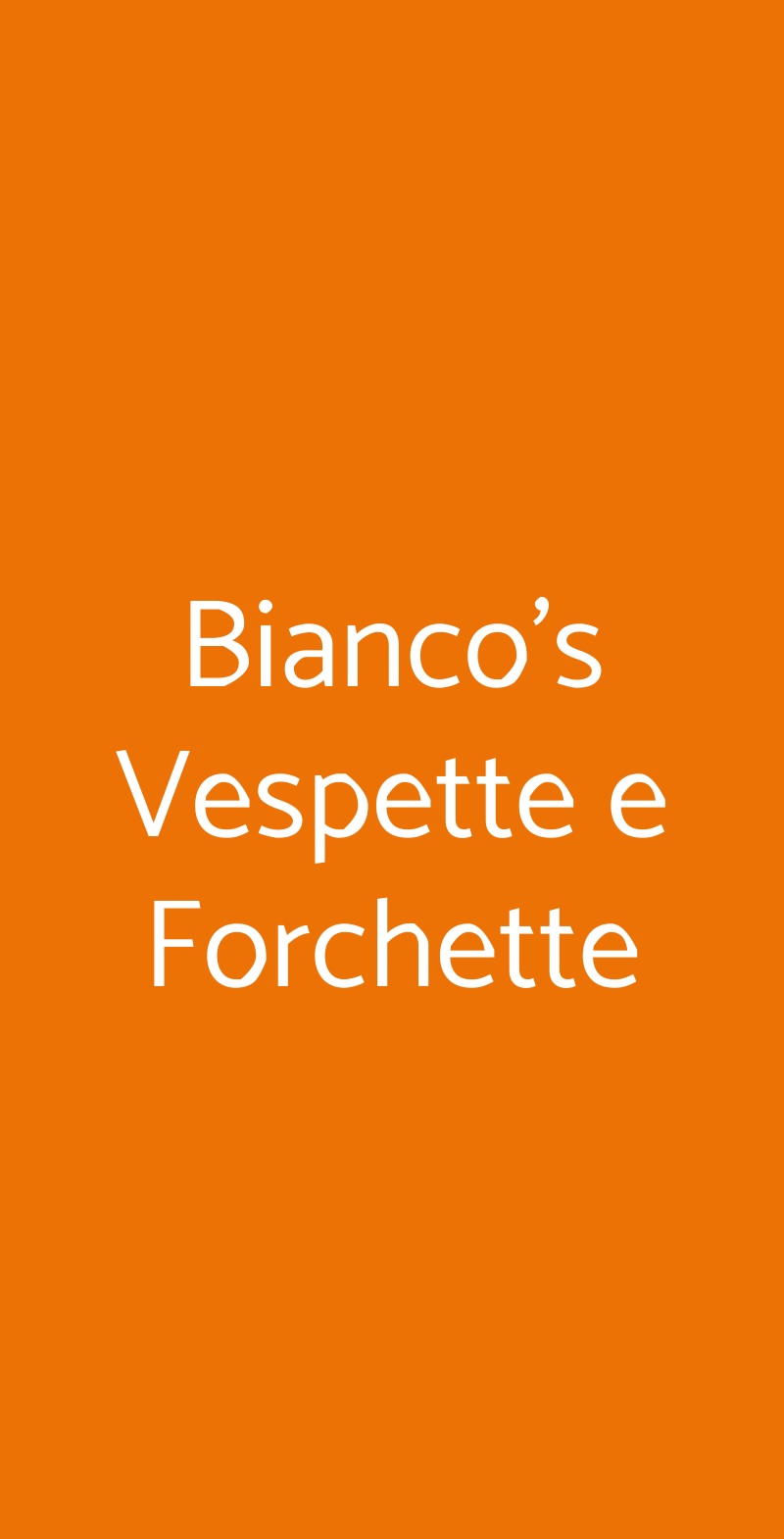 Bianco's Vespette e Forchette Roma menù 1 pagina