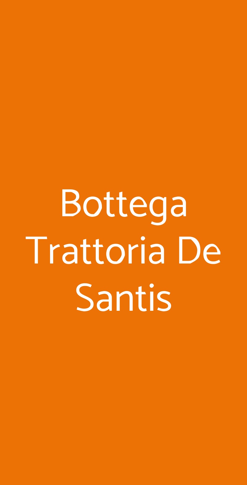 Bottega Trattoria De Santis Roma menù 1 pagina