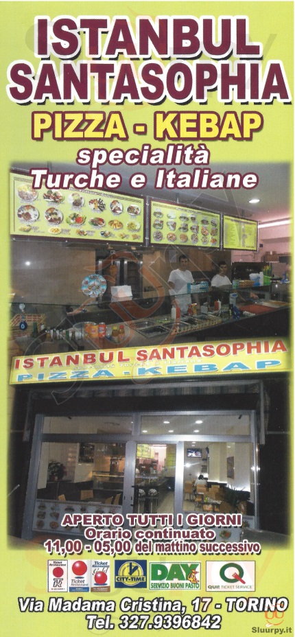ISTANBUL SANTASOPHIA Torino menù 1 pagina