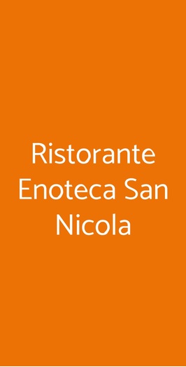 Ristorante Enoteca San Nicola, Bobbio