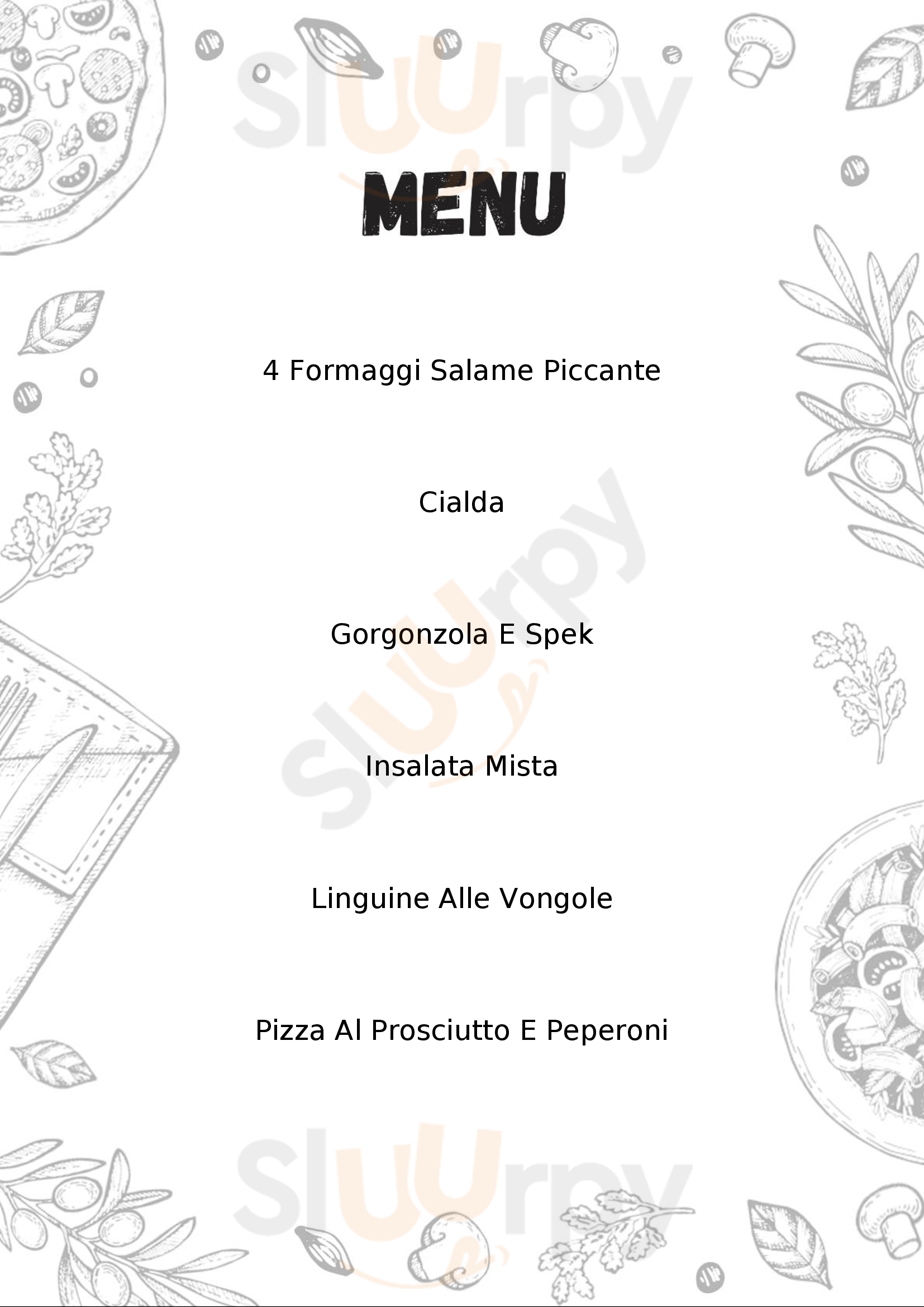 Pizzeria La ghisona Gazzola menù 1 pagina