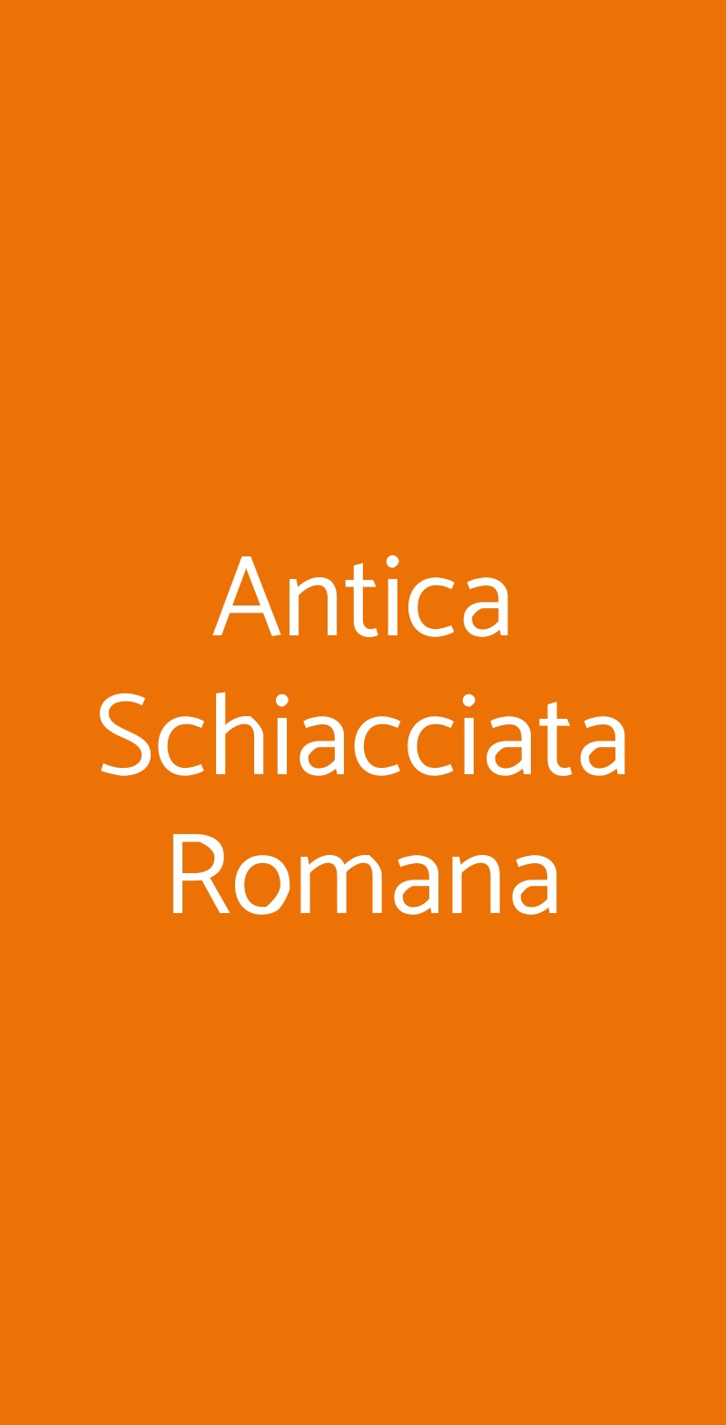 Antica Schiacciata Romana Roma menù 1 pagina