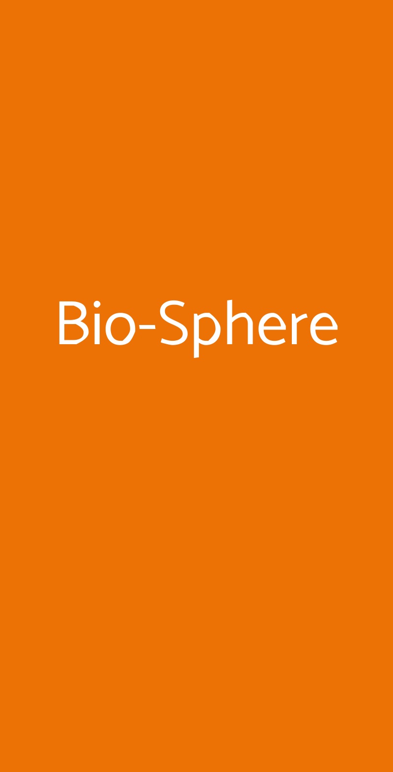 Bio-Sphere Roma menù 1 pagina
