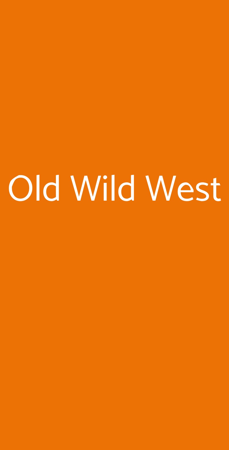 Old Wild West Piacenza menù 1 pagina