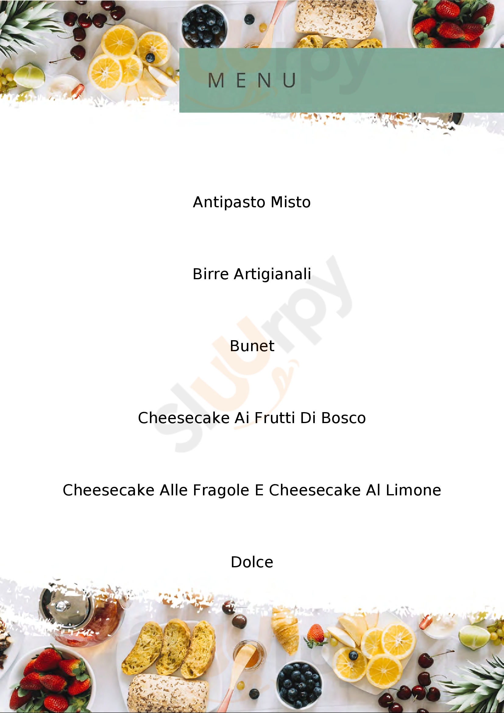Pizzeria Grotta Azzurra Cuneo menù 1 pagina