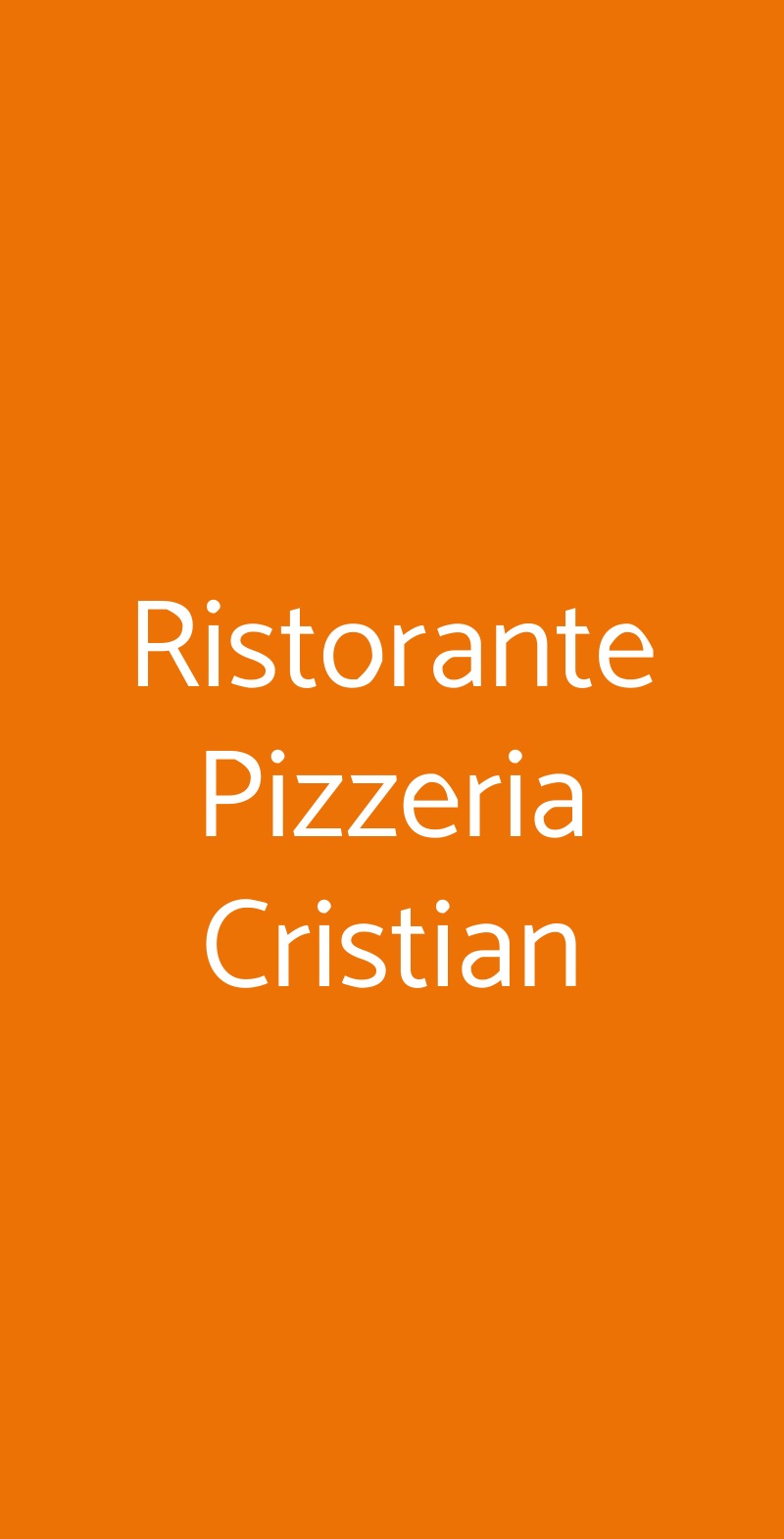 Ristorante Pizzeria Cristian Piacenza menù 1 pagina