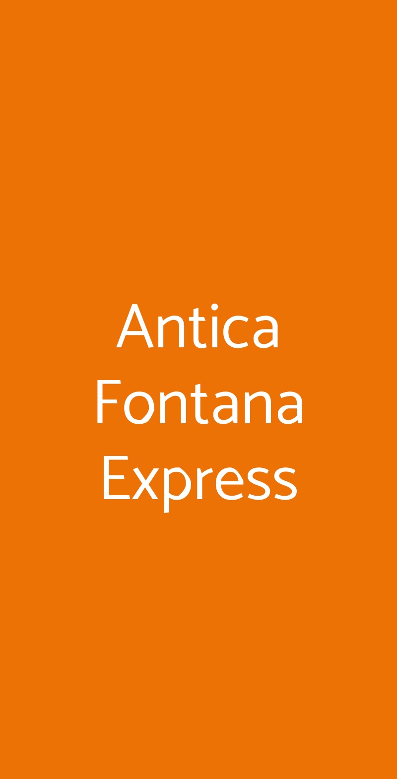 Antica Fontana Express Roma menù 1 pagina