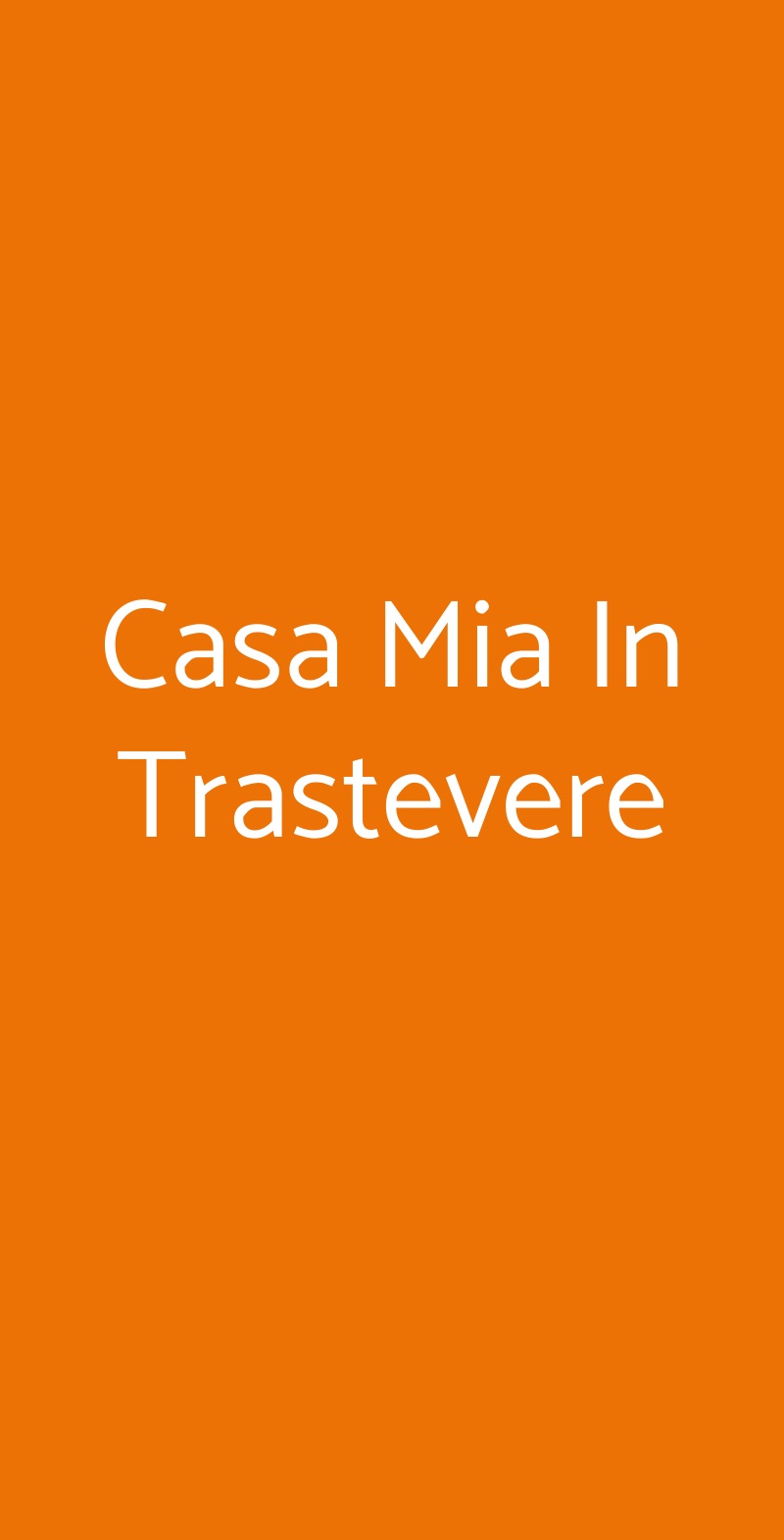 Casa Mia In Trastevere Roma menù 1 pagina
