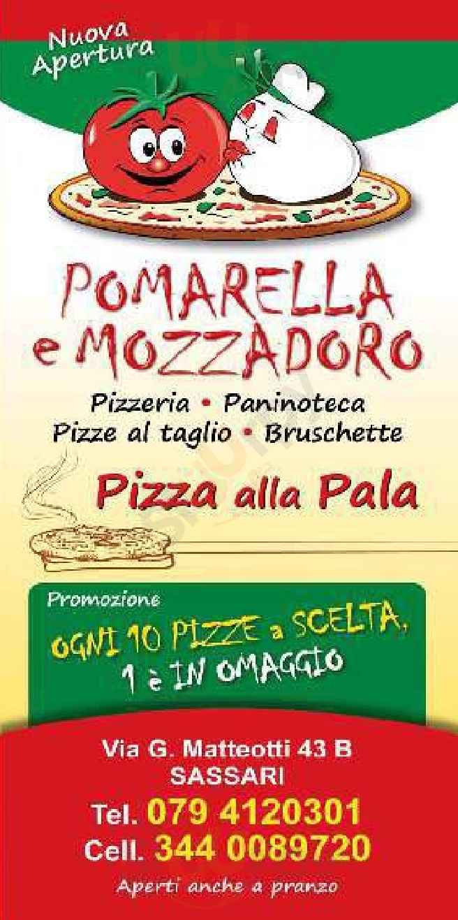 Pomarella e Mozzadoro Sassari menù 1 pagina