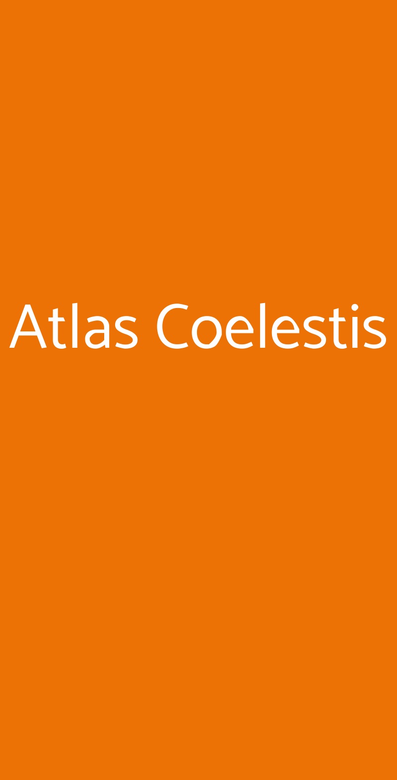 Atlas Coelestis Roma menù 1 pagina