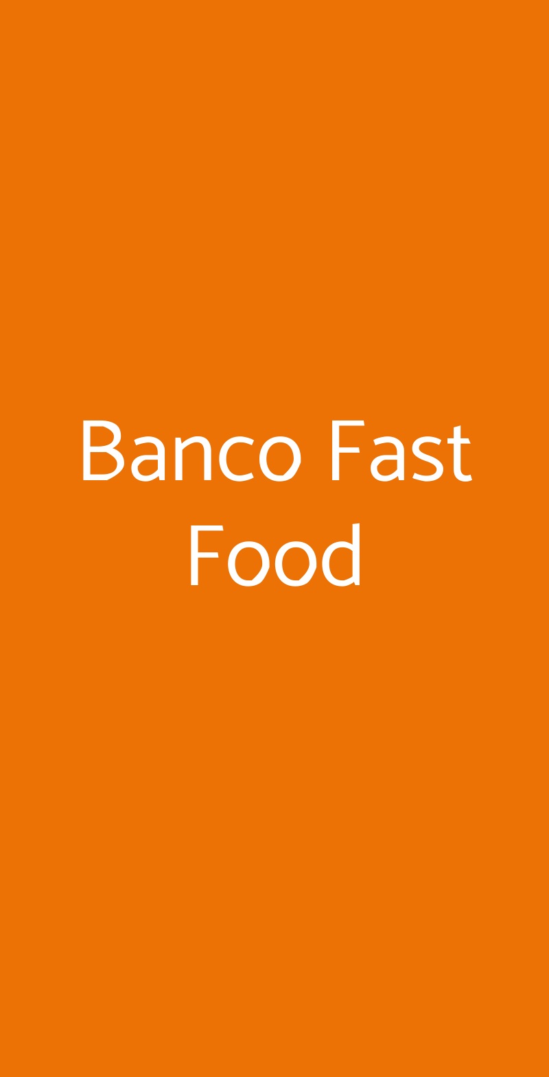 Banco Fast Food Roma menù 1 pagina