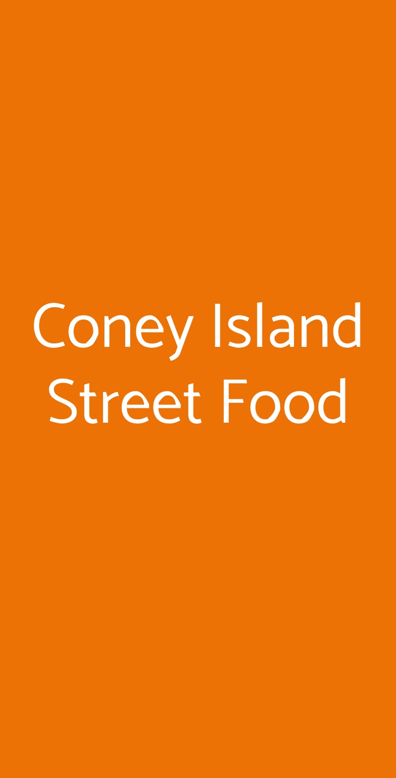 Coney Island Street Food Roma menù 1 pagina