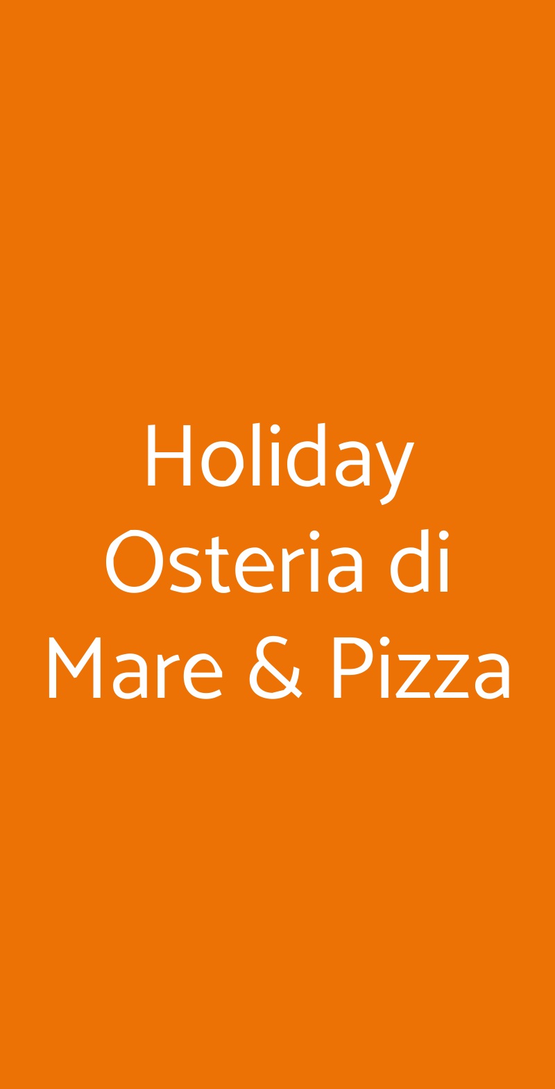 Holiday Osteria di Mare & Pizza Ostuni menù 1 pagina