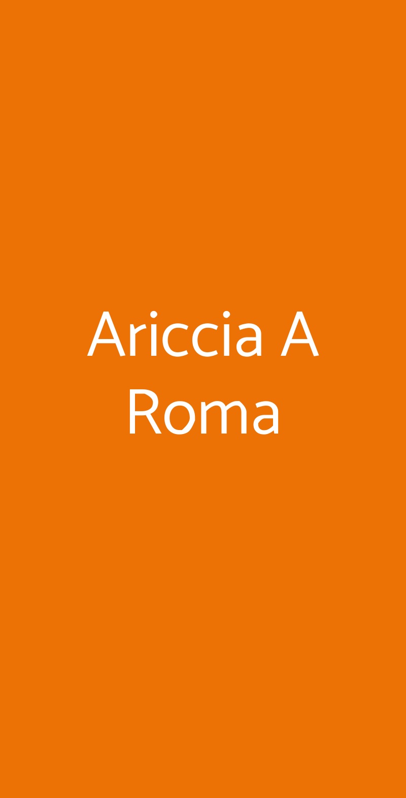 Ariccia A Roma Roma menù 1 pagina