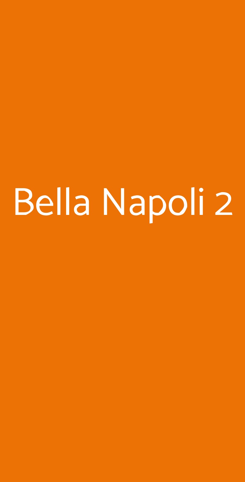Bella Napoli 2 Roma menù 1 pagina