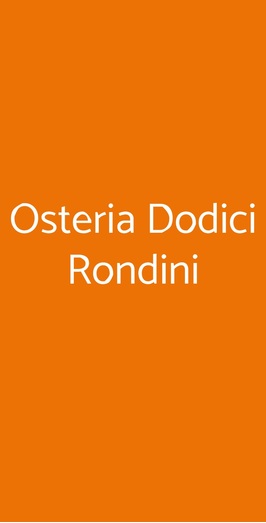 Osteria Dodici Rondini, Foligno