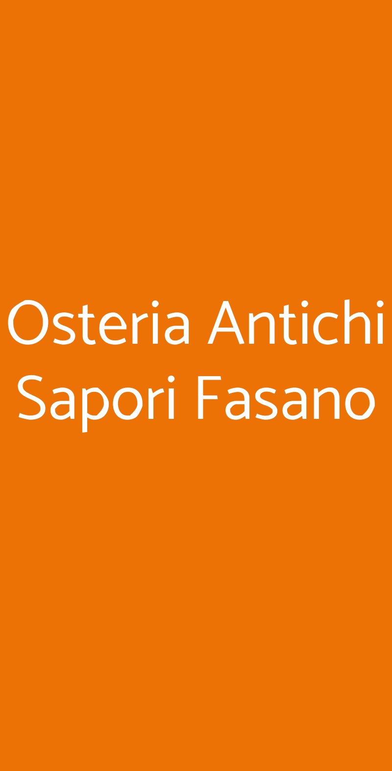 Osteria Antichi Sapori Fasano Fasano menù 1 pagina