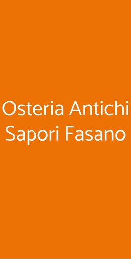 Osteria Antichi Sapori Fasano