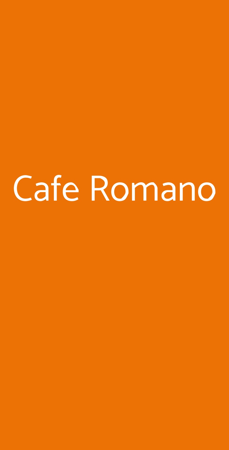 Cafe Romano Roma menù 1 pagina