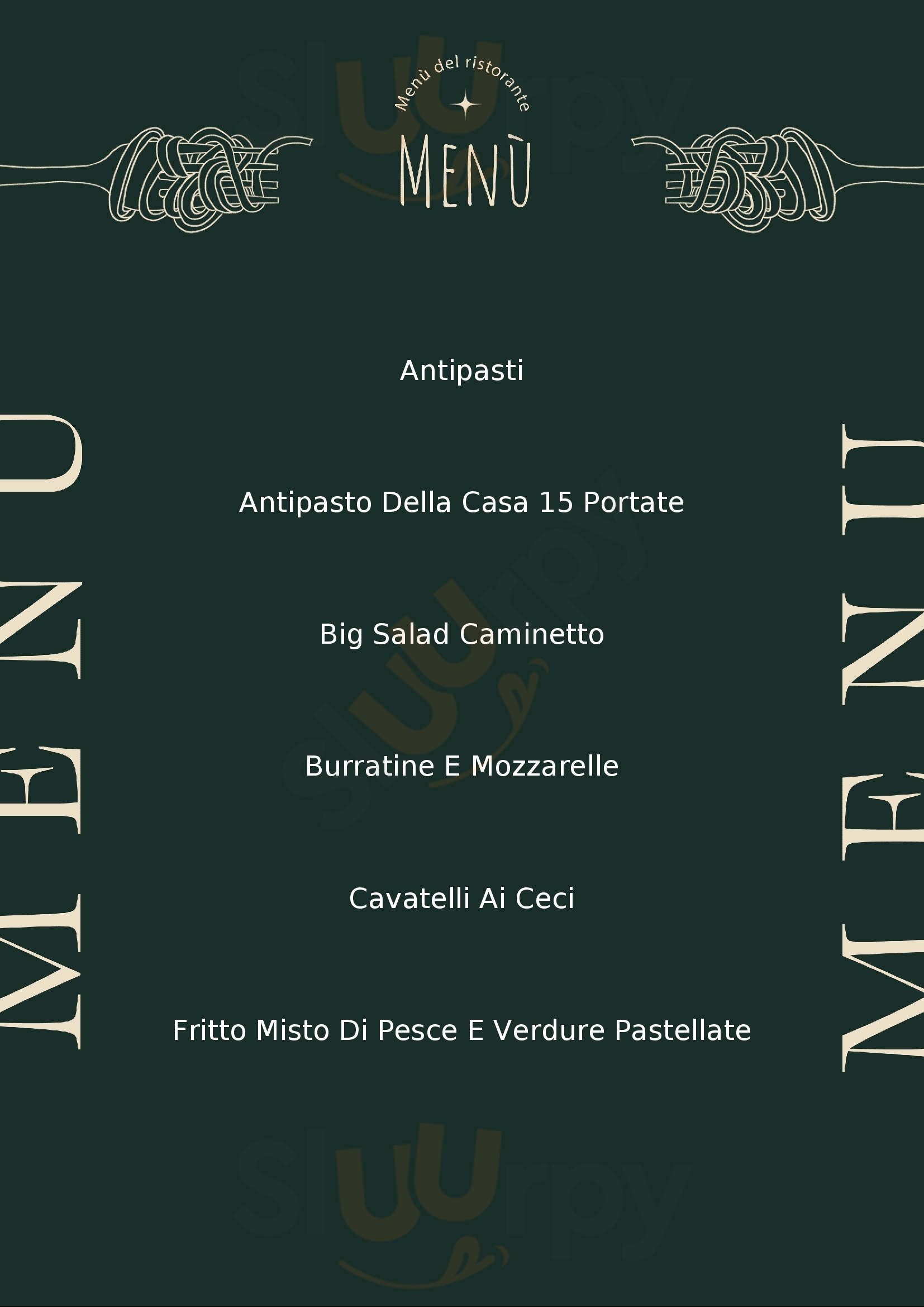 Trattoria Santi e Briganti Carovigno menù 1 pagina