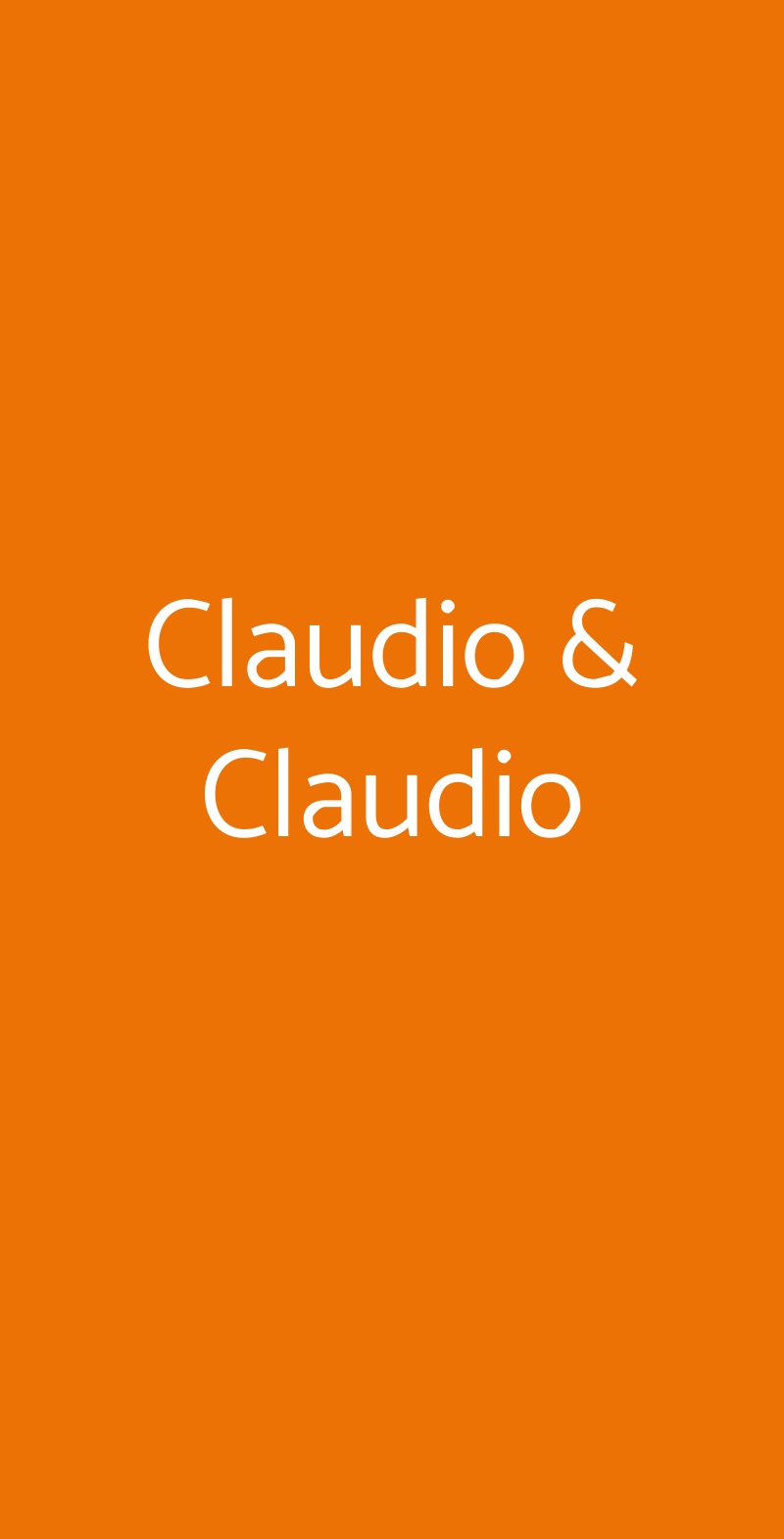 Claudio & Claudio Roma menù 1 pagina
