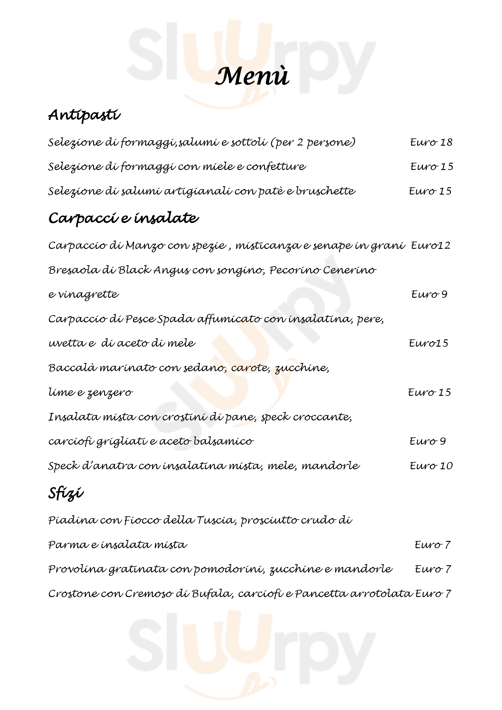 Bibenda Wineconcept Roma menù 1 pagina