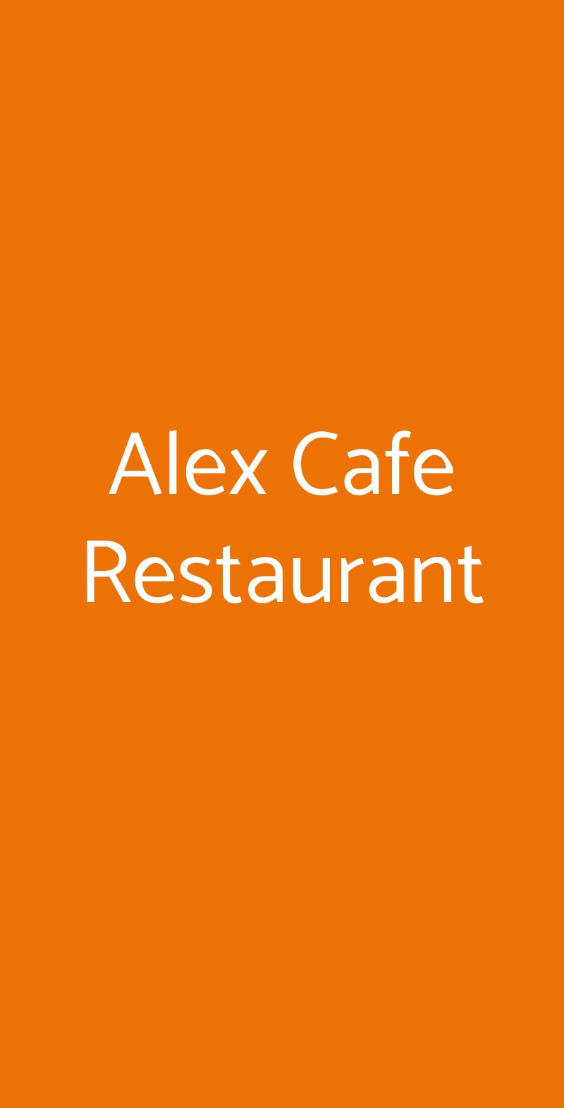 Alex Cafe Restaurant Roma menù 1 pagina