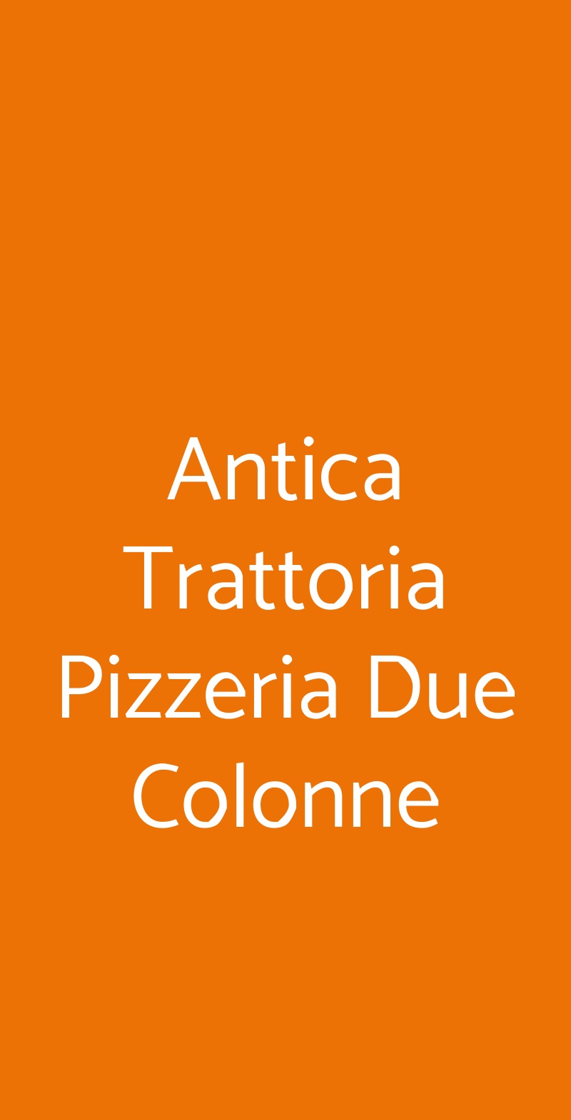 Antica Trattoria Pizzeria Due Colonne Roma menù 1 pagina