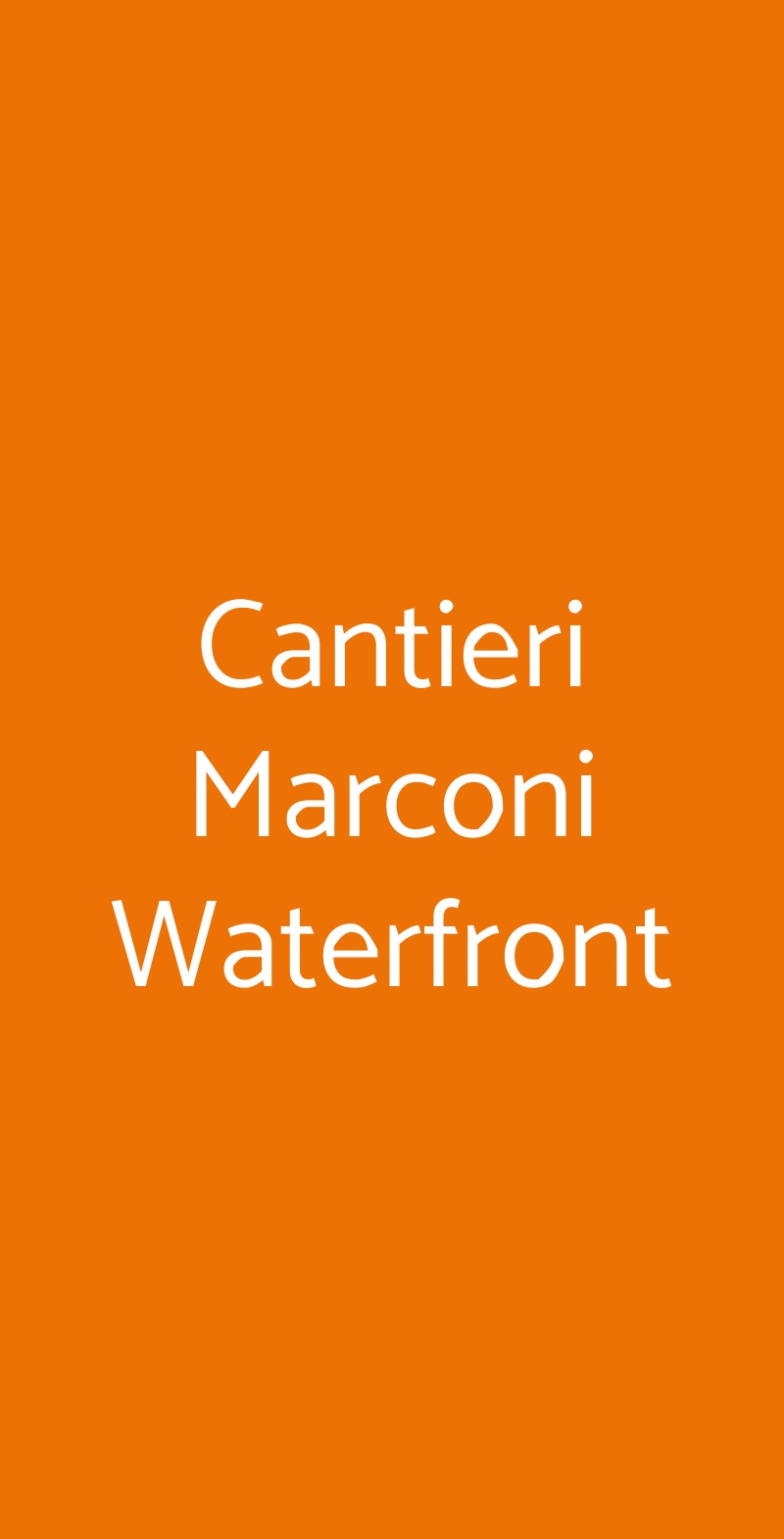 Cantieri Marconi Waterfront Roma menù 1 pagina