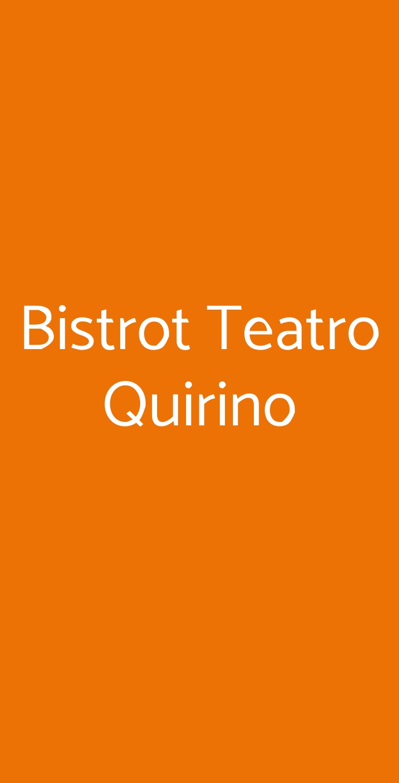 Bistrot Teatro Quirino Roma menù 1 pagina