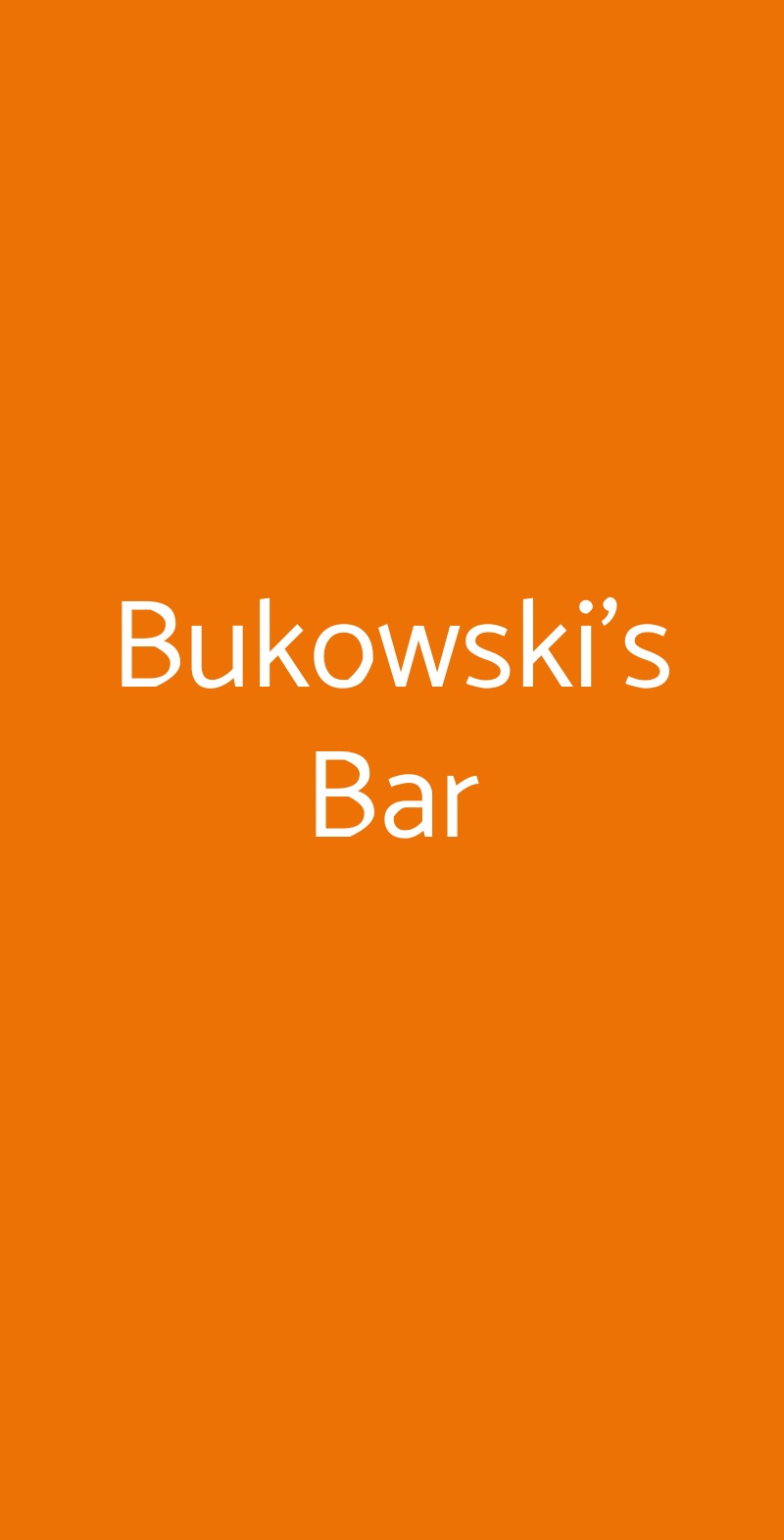 Bukowski's Bar Roma menù 1 pagina
