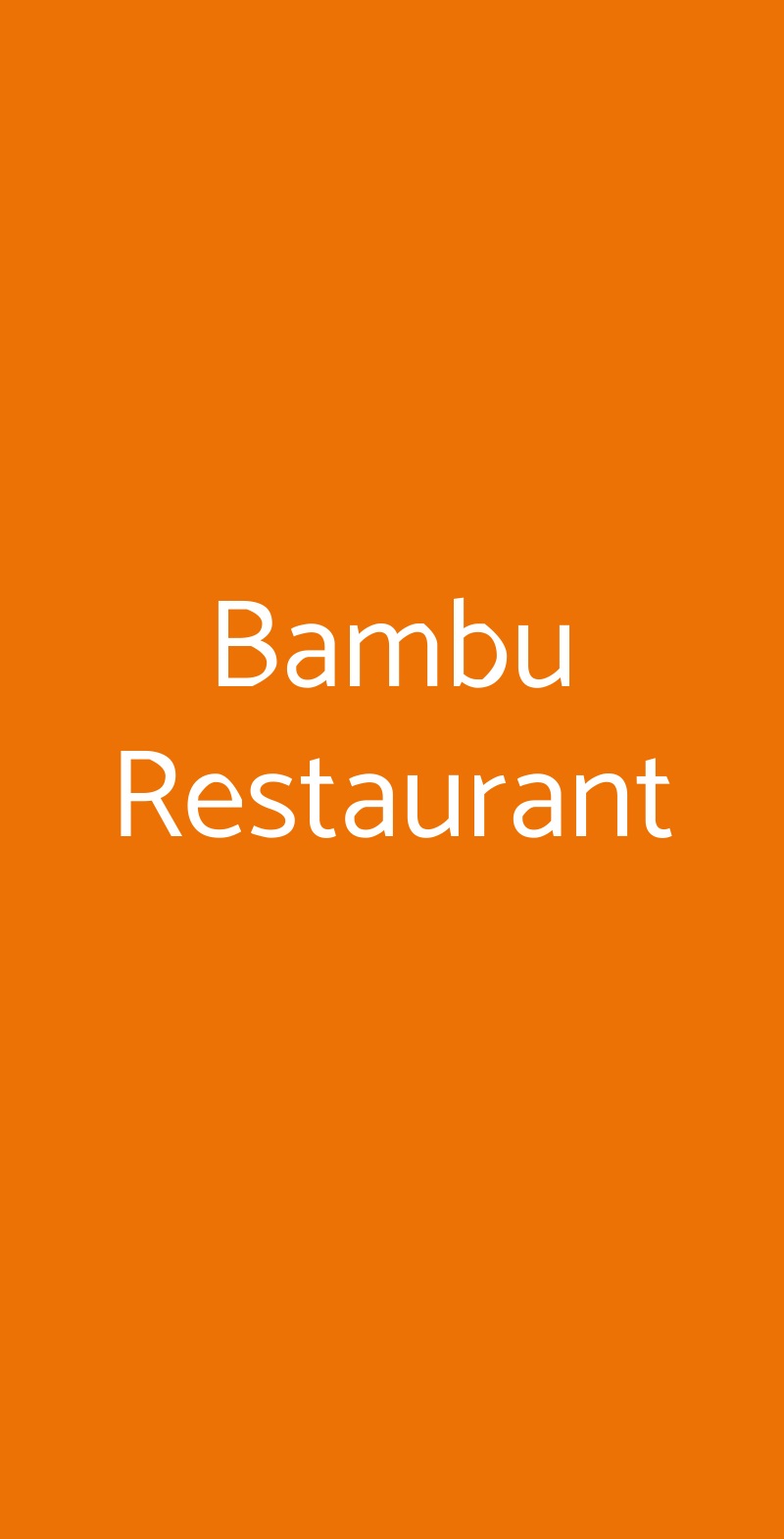 Bambù Restaurant Roma menù 1 pagina