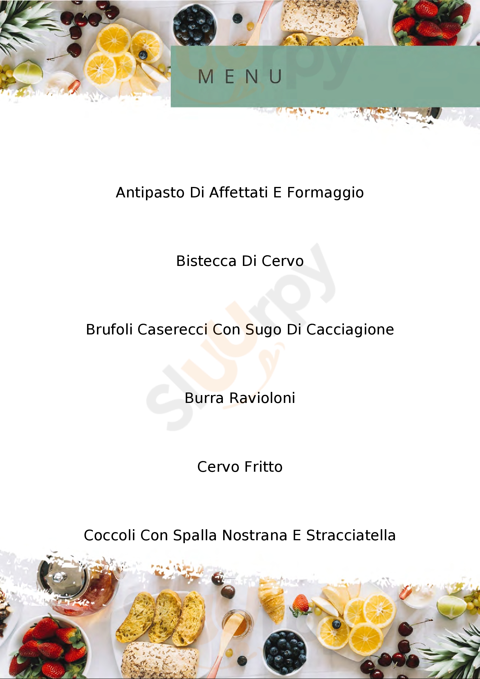 Taverna del Cacciatore Porretta Terme menù 1 pagina