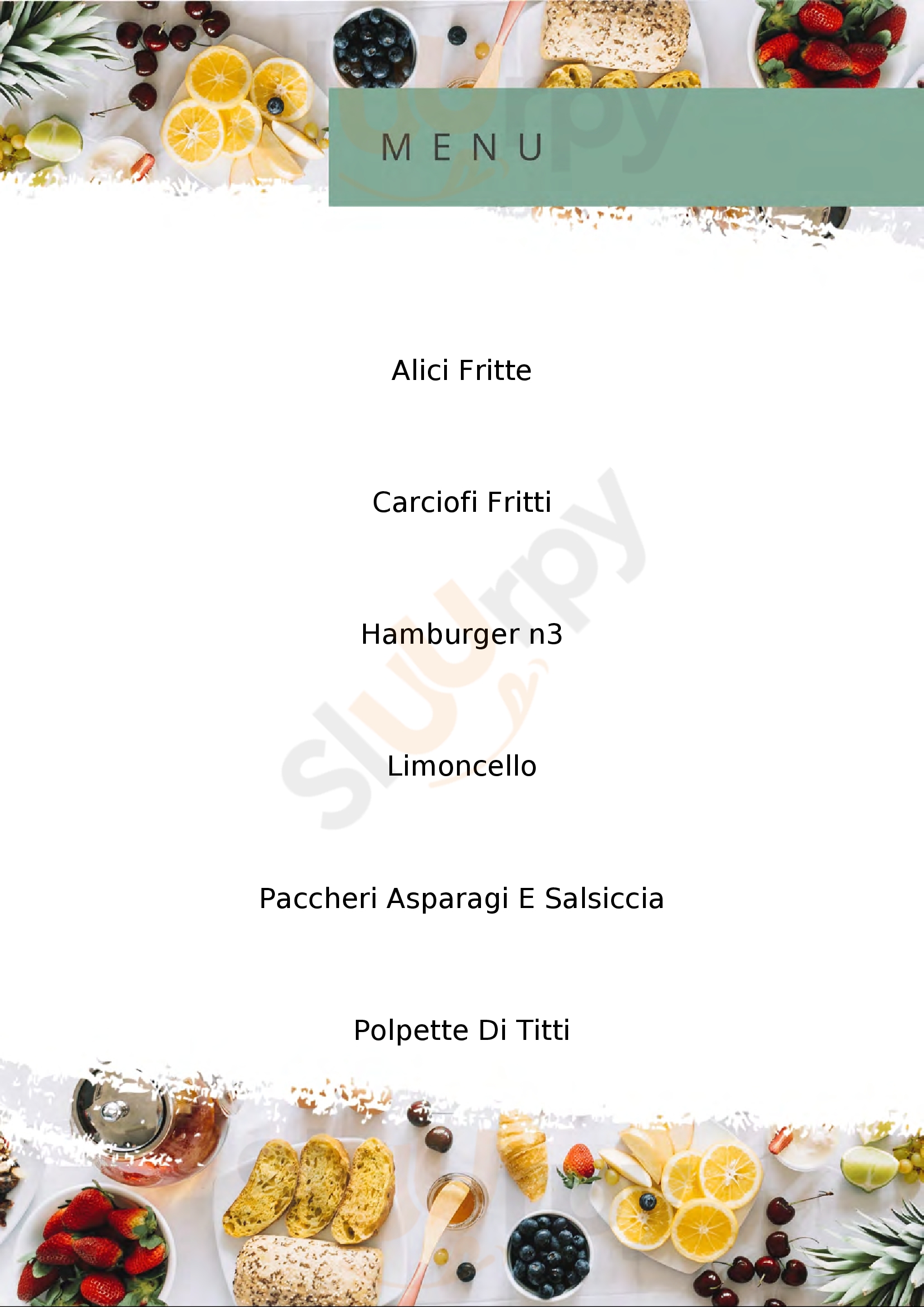 Agli archi burger and cocktail Celle Ligure menù 1 pagina