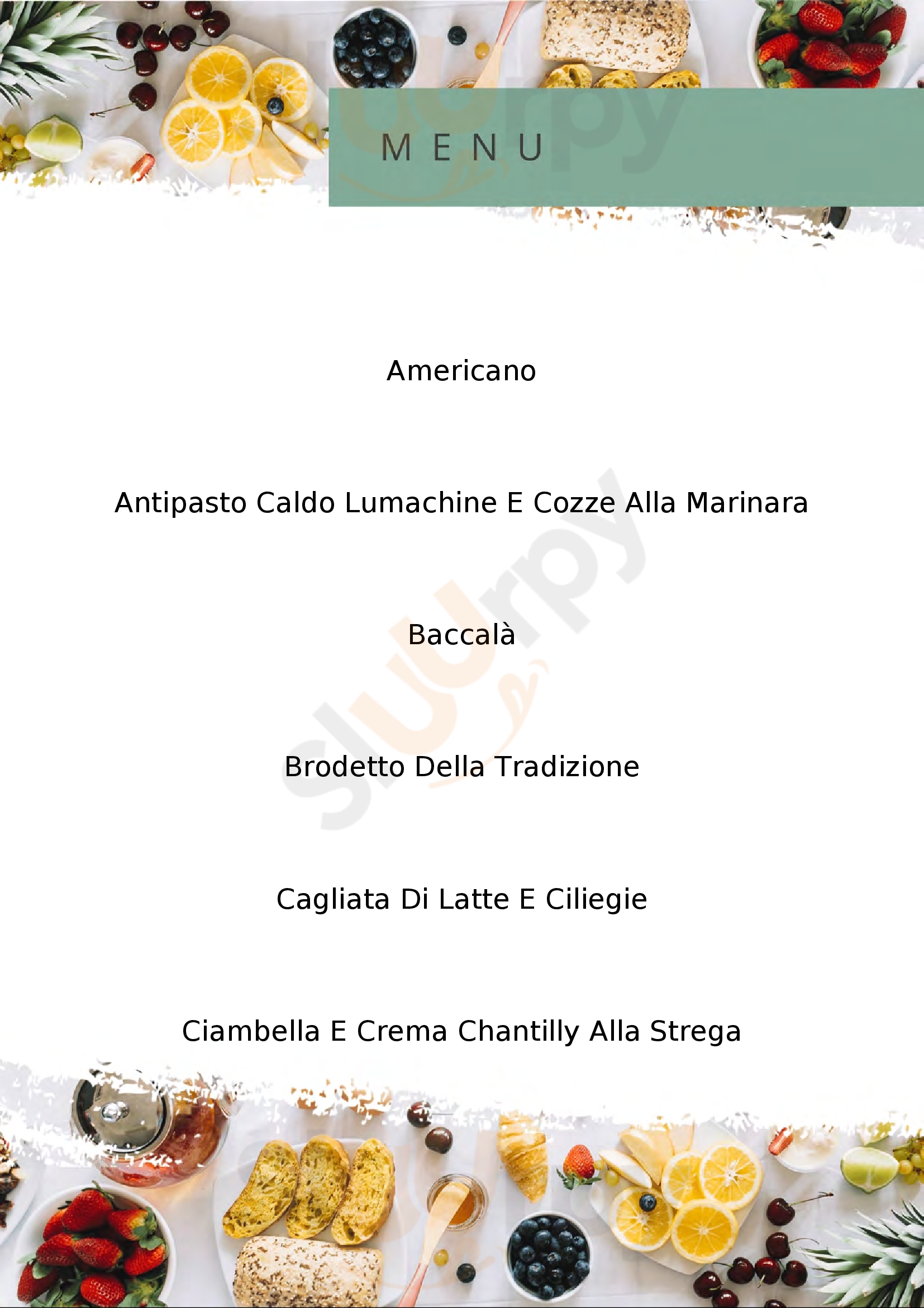 Augusta Cucina e Cicchetto Rimini menù 1 pagina