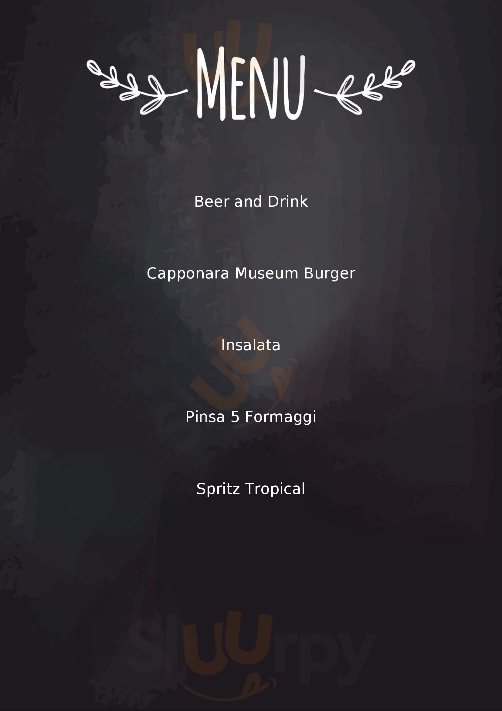 Museum Tavern Risto-Pub Piacenza menù 1 pagina