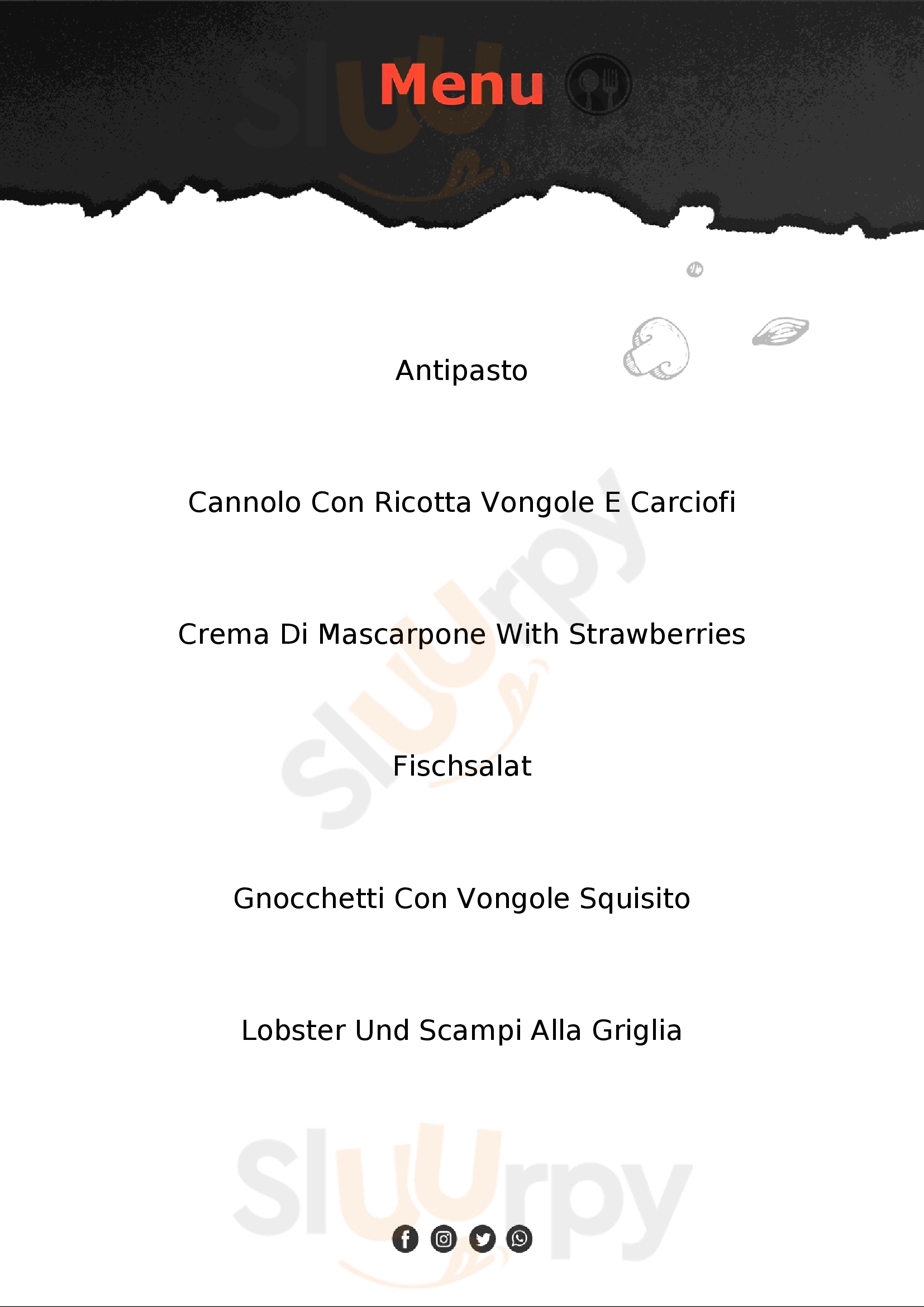 Emozioni fish&wine Riva Del Garda menù 1 pagina