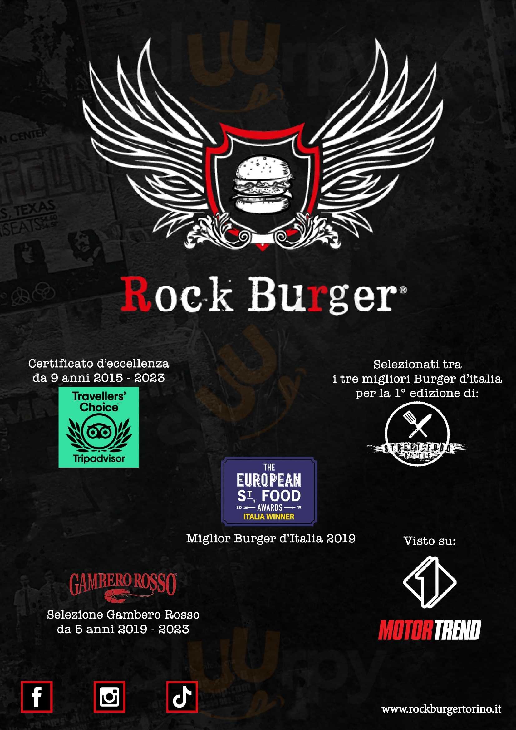 Rock Burger - San Salvario Torino menù 1 pagina