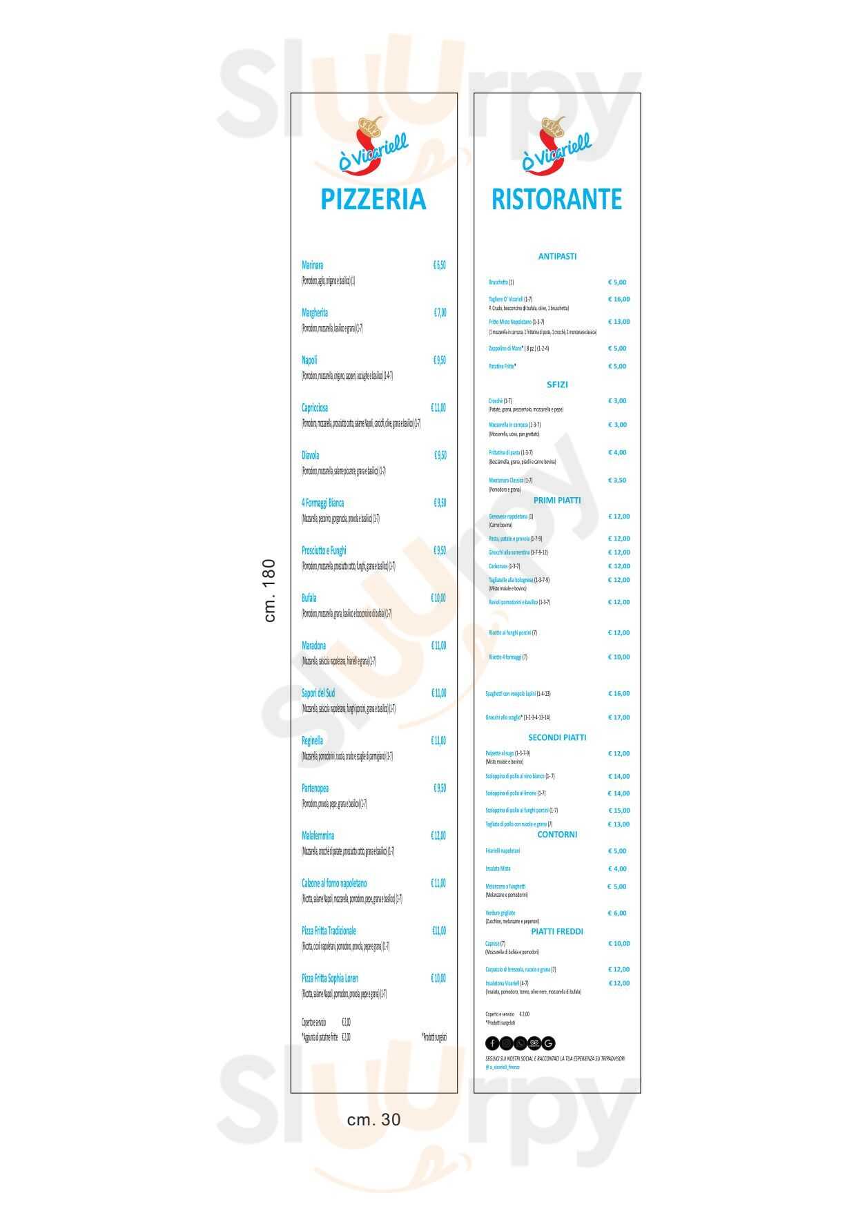 O' Vicariell - Trattoria Pizzeria Napoletana Firenze menù 1 pagina