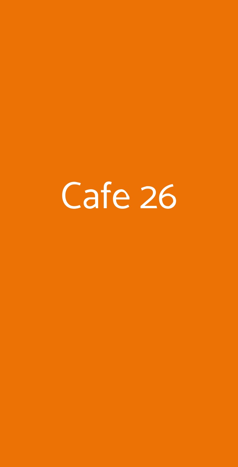 Cafe 26 Roma menù 1 pagina