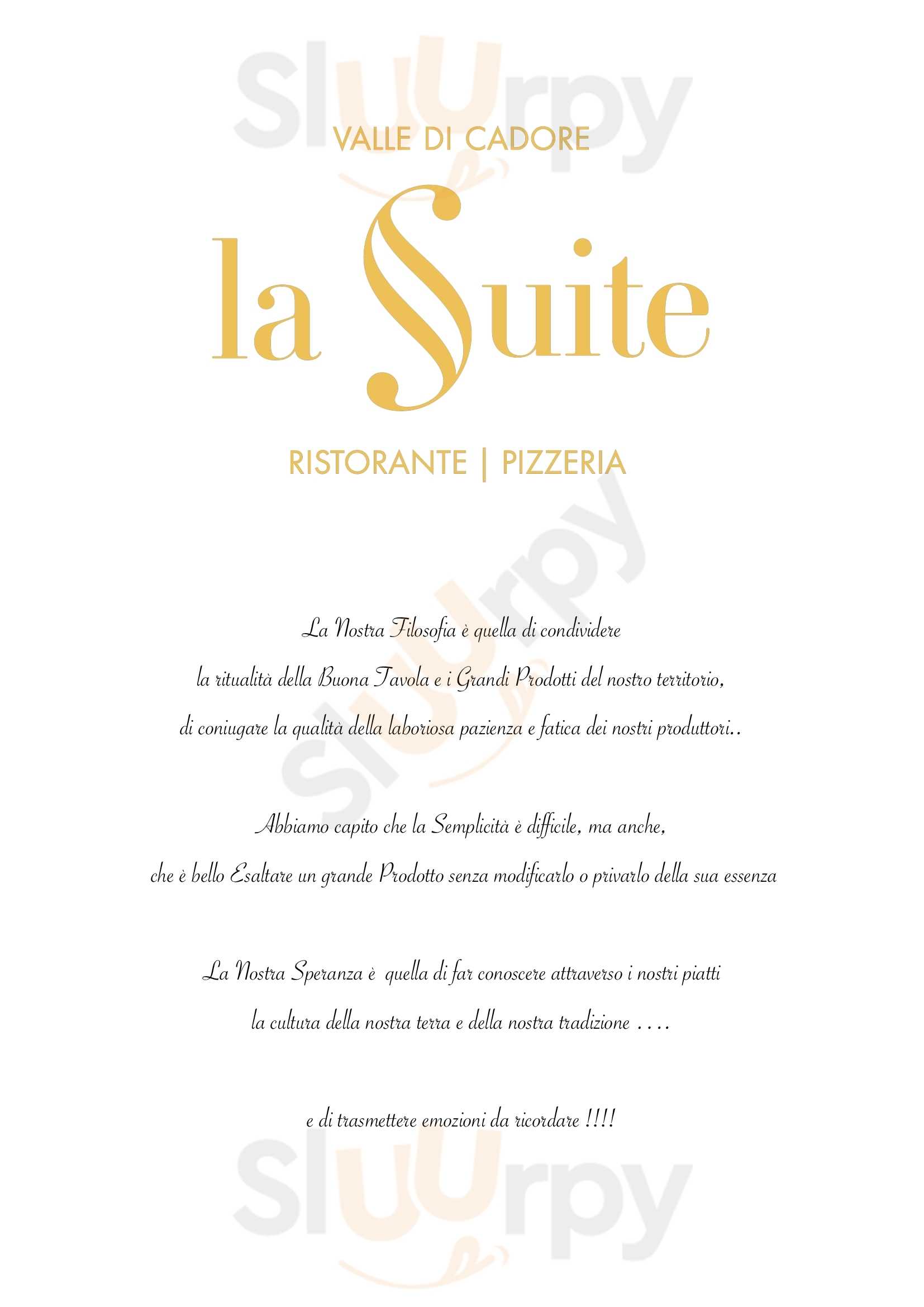 La Suite Ristorante E Pizzeria Valle di Cadore menù 1 pagina