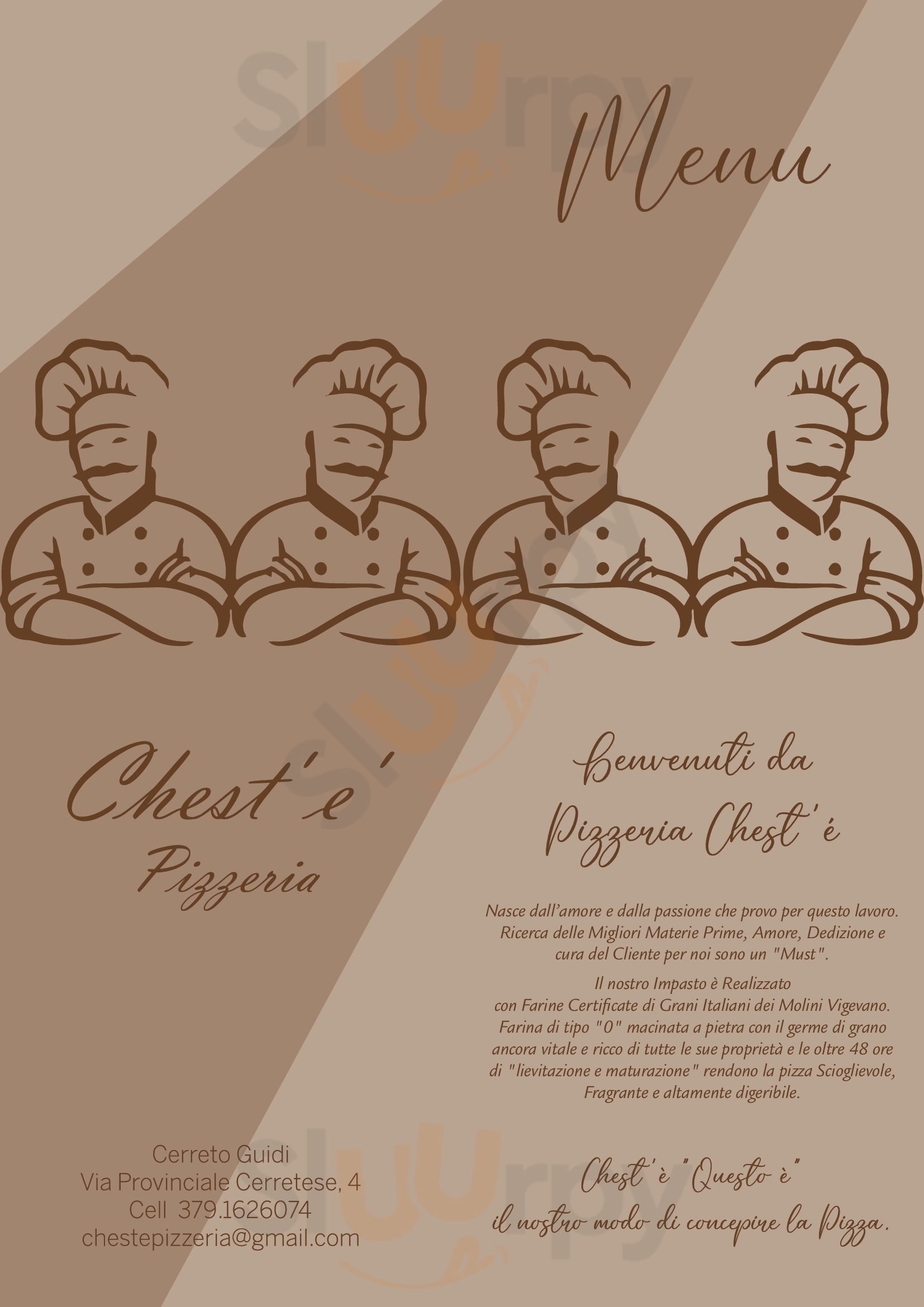 Pizzeria Chest' E' Cerreto Guidi menù 1 pagina