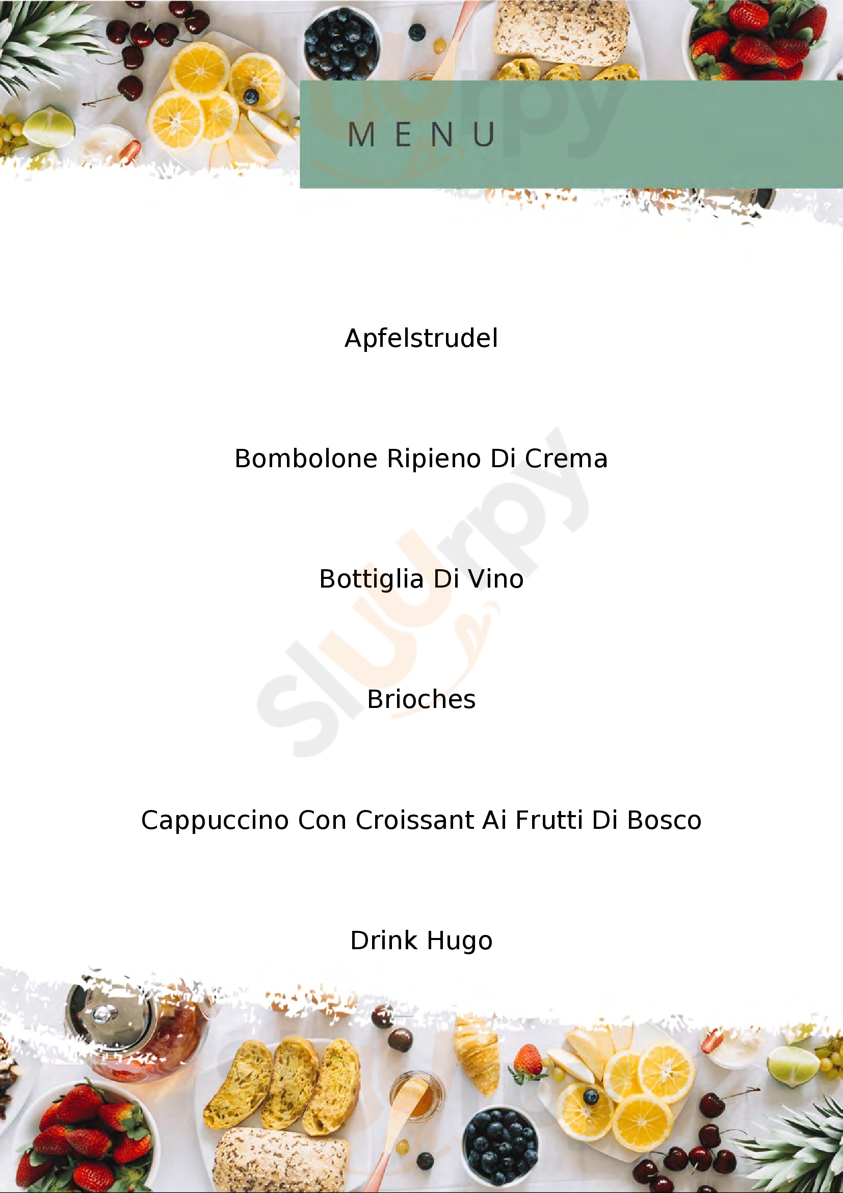 Treff Wine & Food Levico Terme menù 1 pagina