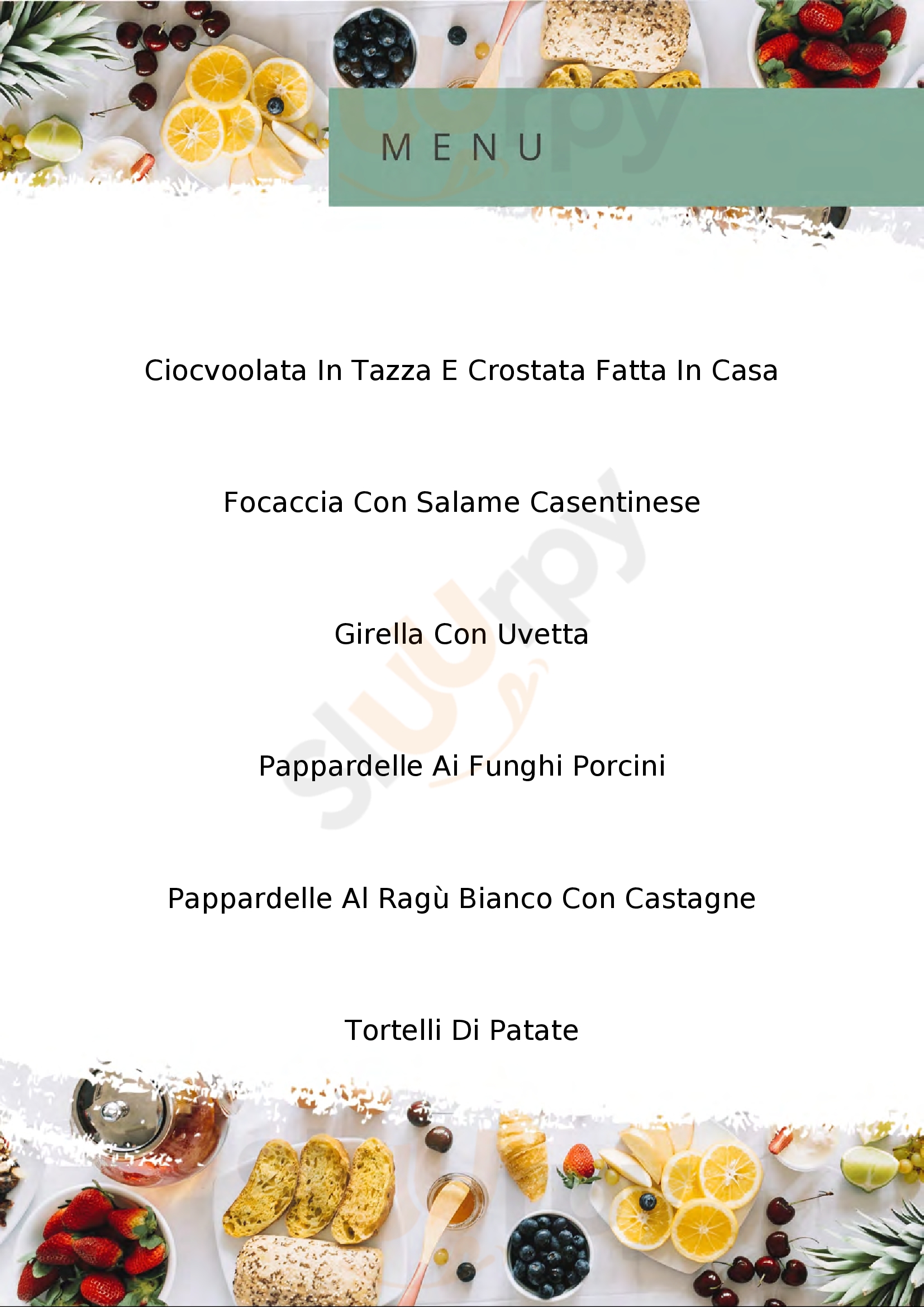 Belli's Cafe Badia Prataglia menù 1 pagina