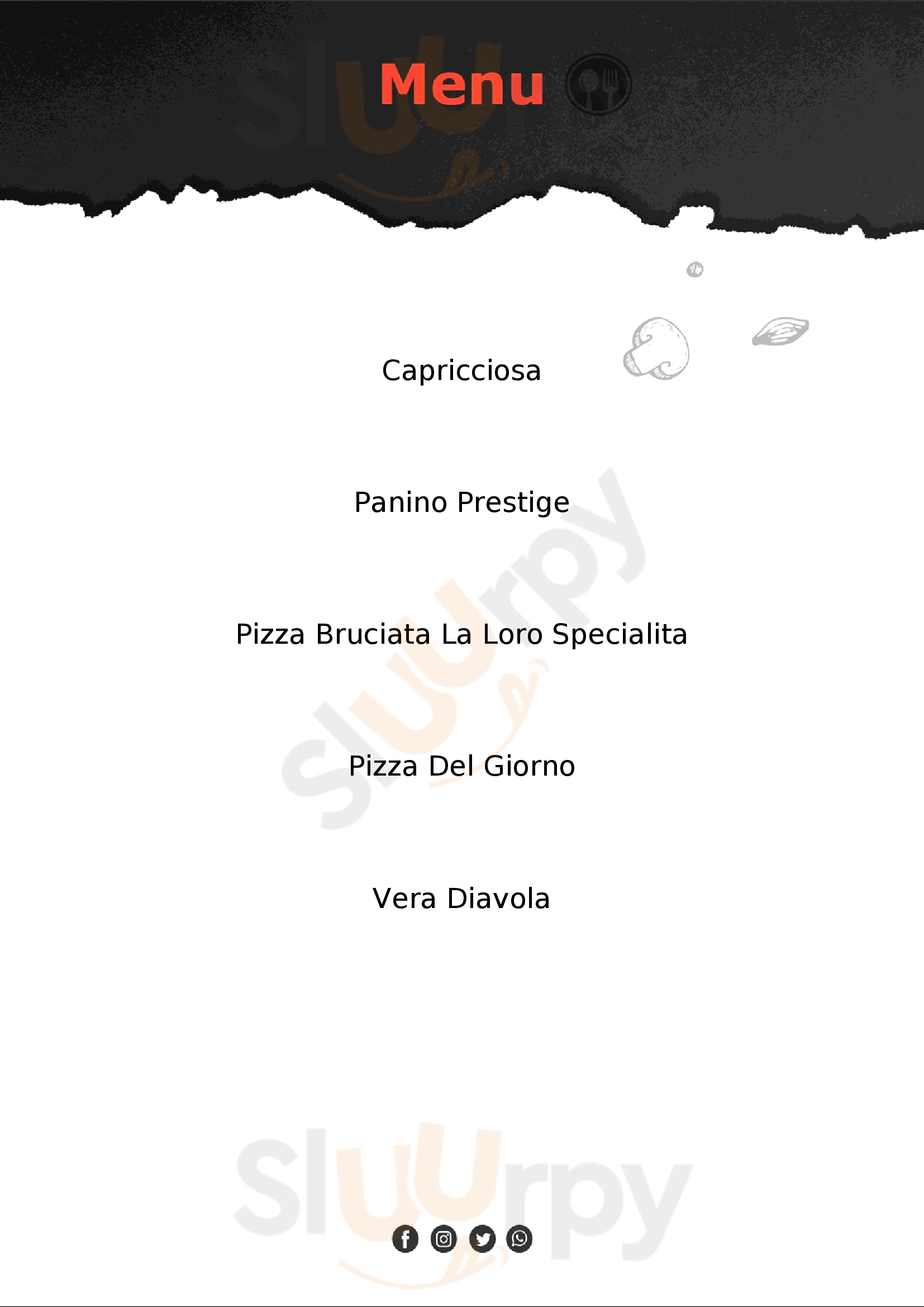 Pizzeria La Cicogna San Lazzaro di Savena menù 1 pagina